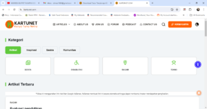 Jepretan layar tampilan website Kartunet hasil rancangan Kresuber Digital